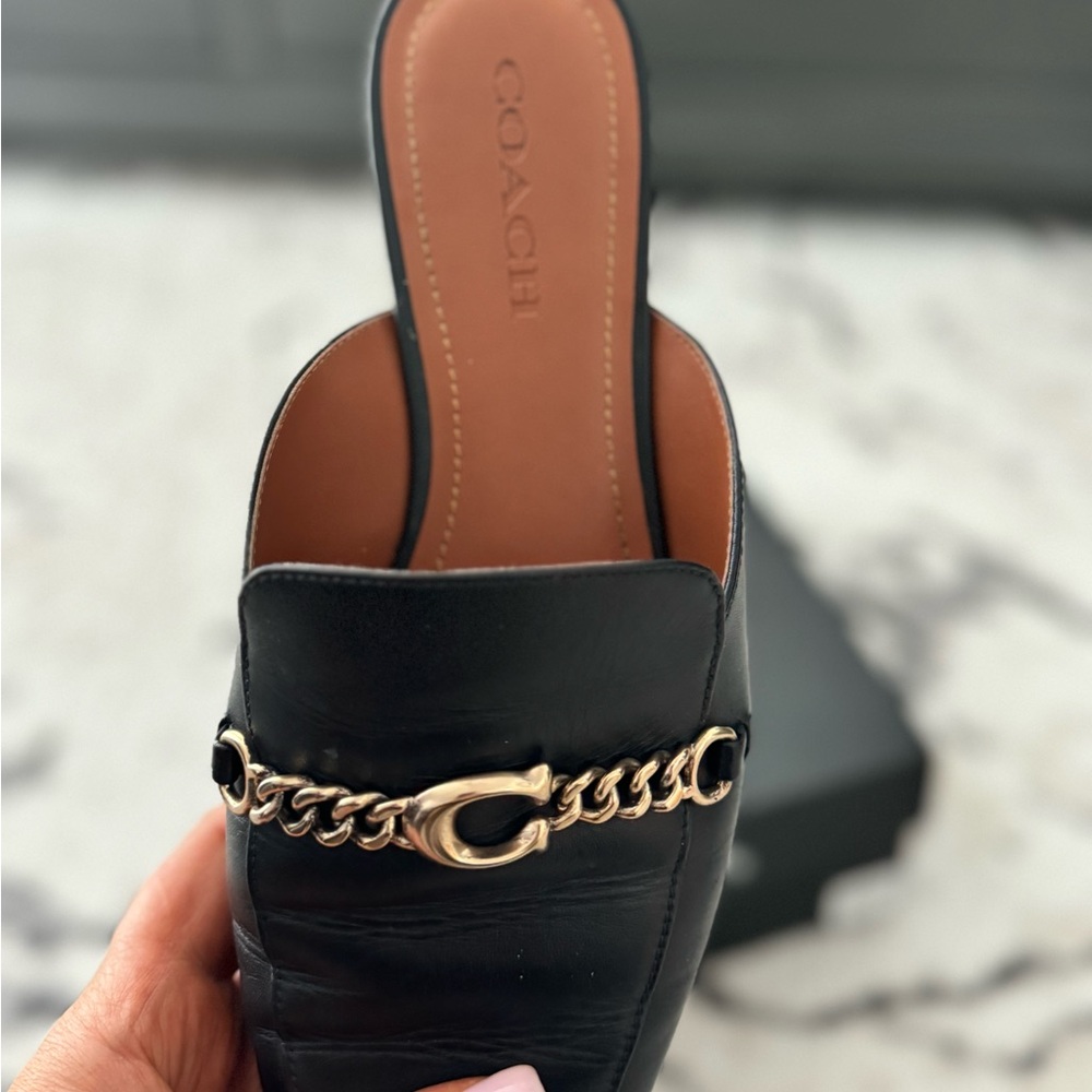 Sofi leather slide black
